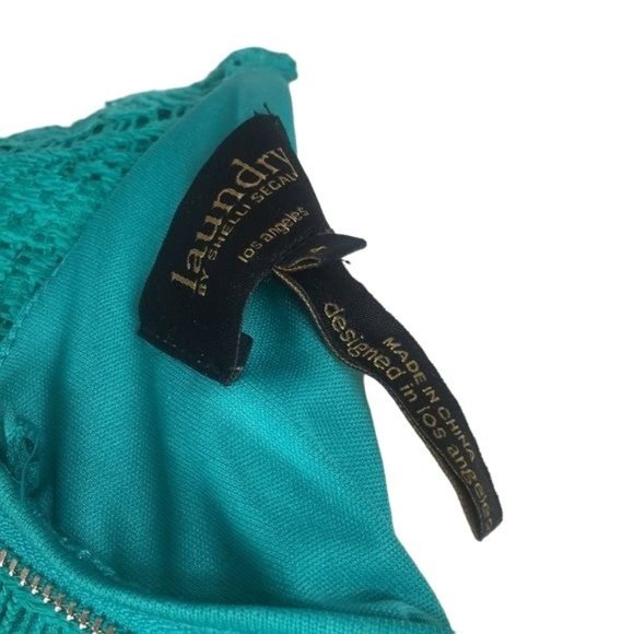 LAUNDRY BY SHELLI SEGAL Green Lace Dress Size 4 - Picture 6 of 7